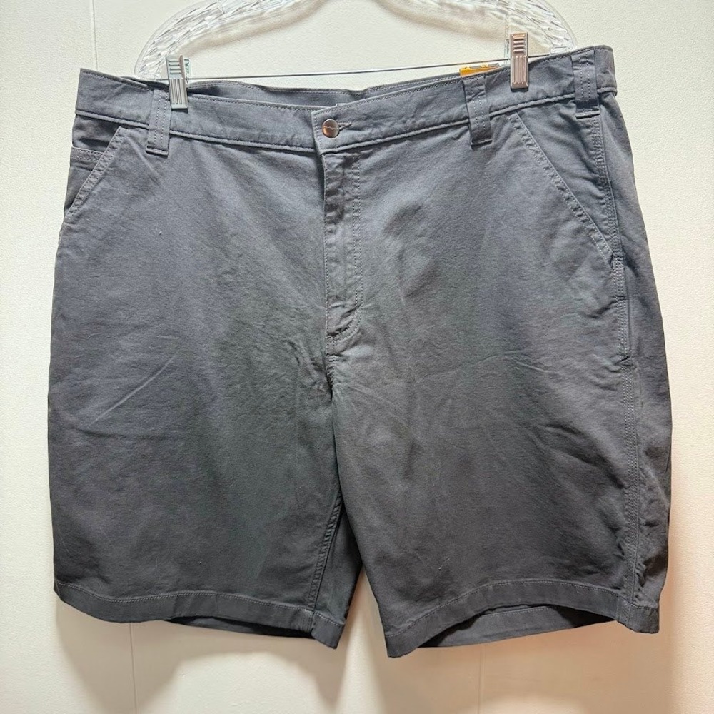 Carhartt Mens Rugged Flex Relaxed Fit Canvas Work Shorts Grey Size 42 NEW